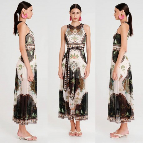 REPTILE LONG DRESS-MESH