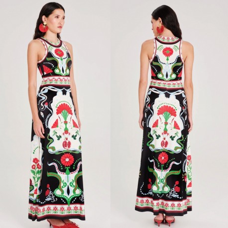 POMEGRANATE LONG DRESS